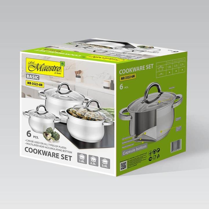 Produktbild Maestro Zestaw garnków 6 elem. MR-3522-6M (18 cm, Pfannenset + Topfset, Edelstahl)
