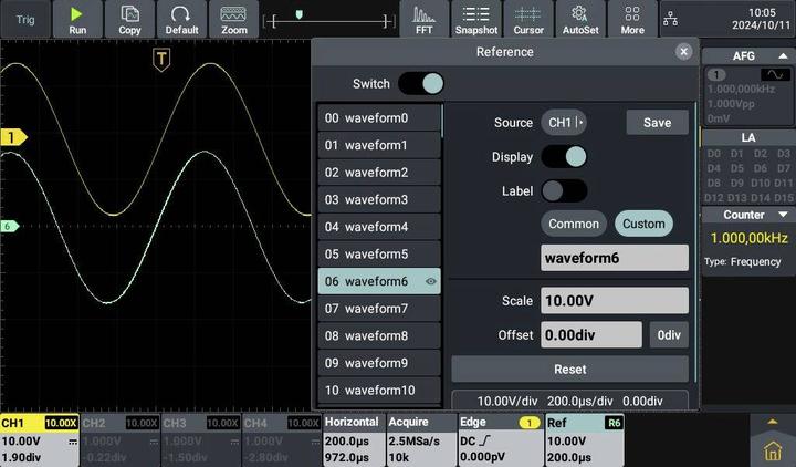 Produktbild Voltcraft DOV2504F LA Digital-Oszilloskop 250 MHz 4-Kanal 1.25 GSa/s 100 Mpts 1 (CAT II)
