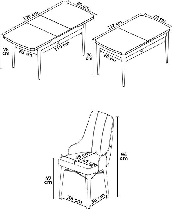 Actual product image Hanah Home Are Extendable Dining TableChairs Set (MDF)