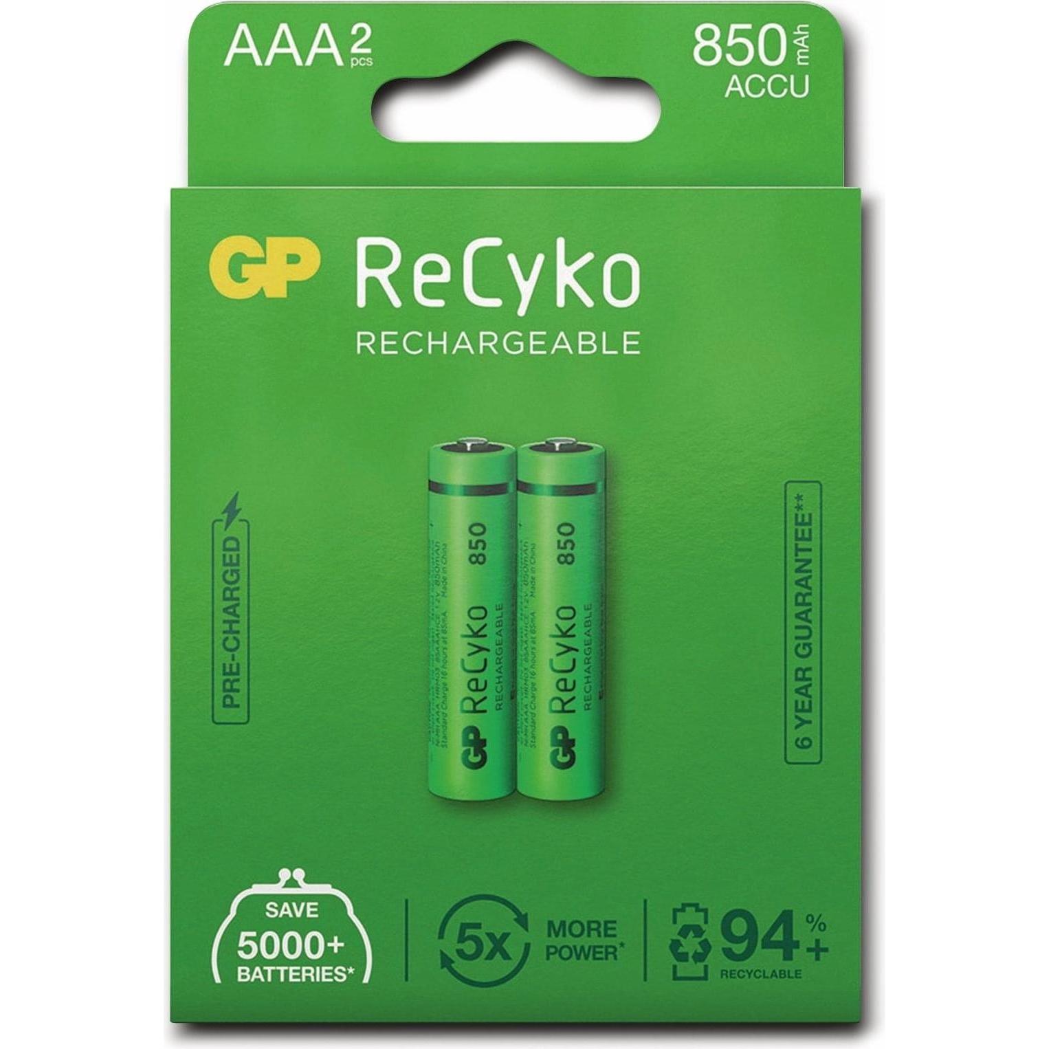 GP Batteries ReCyko (2 Stk., AAA, 850 mAh), Batterien + Akkus