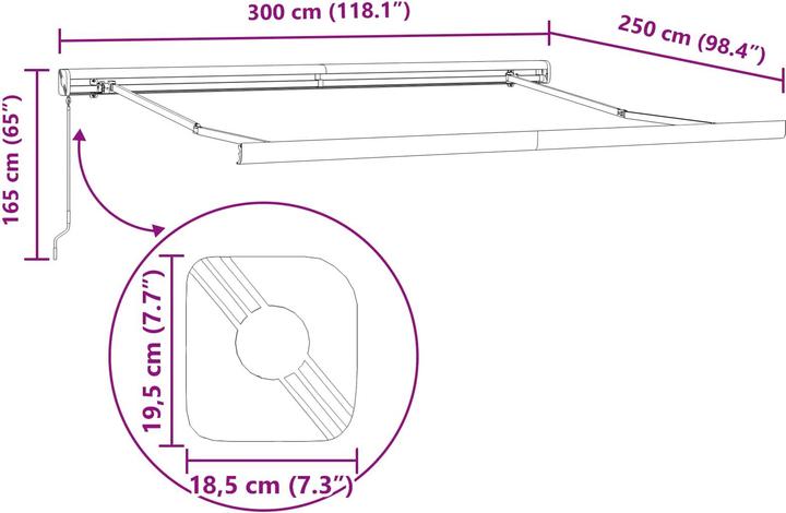 Produktbild vidaXL Einziehbare Markise (2.50 m)