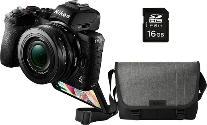 Produktbild Nikon Z50 + 16-50mm + Tas + 16GB geheugenkaart (16 - 50 mm, 20.90 Mpx)