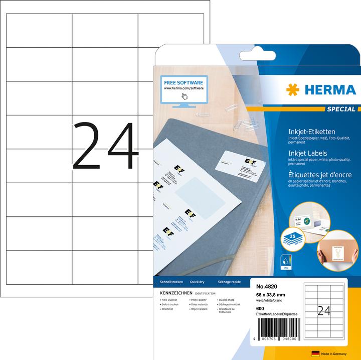 Produktbild HERMA Inkjet Etiketten A4