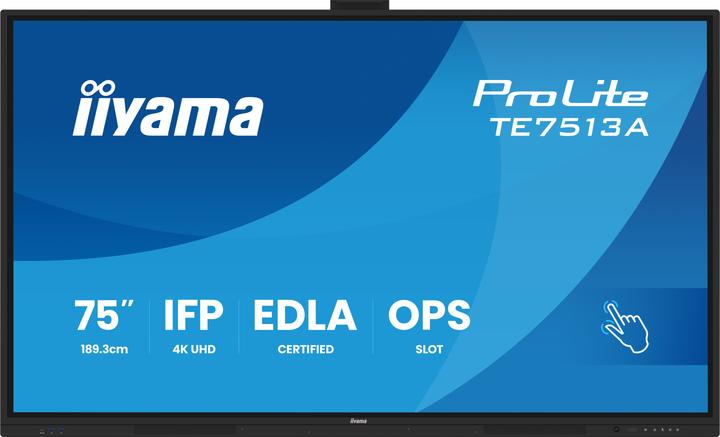 Immagine prodotto iiyama 189.3cm(75") TE7513A-B1AG 16:9 Touch 2xHDMI+USB-C (Speditionsversand) (3840 x 2160 pixel, 75")