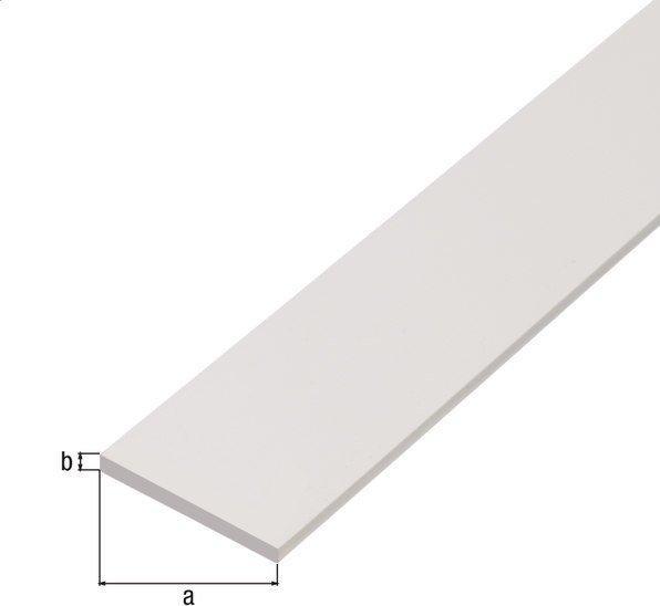 Actual product image Alberts Flat bar plastic white 30x3 mm, 2 m