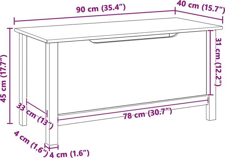Image du produit vidaXL Aufbewahrungsbox (90 cm)
