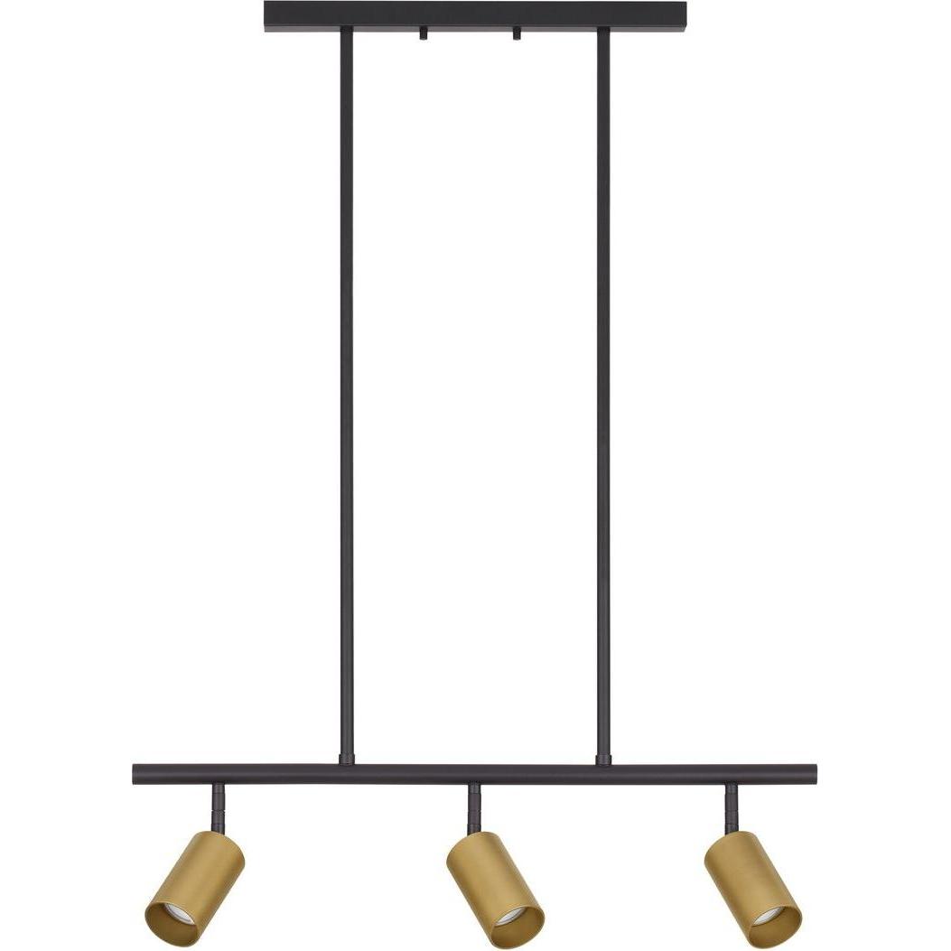 Nova Luce, Pendelleuchte, POGNO Pendelleuchte GU10 3-fach Schwarz 72x10x87,5cm dimmbar 9111458
