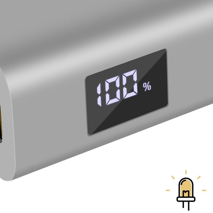 Actual product image Tactical 9600mAh Powerbank Brick Grey + USB-C cable (9600 mAh, 22.50 W, 35.52 Wh)