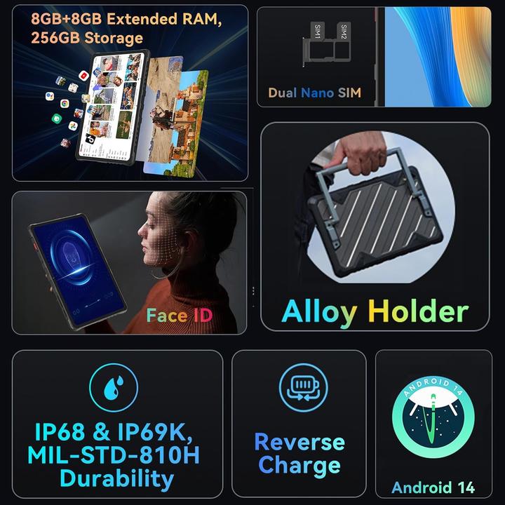 Actual product image Cubot 10.95 Inch FHD+ Tablet with 16GB RAM, 256GB Storage, 4G Dual SIM, 20400mAh Battery (4G, 10.95", 256 GB, Black, Black)