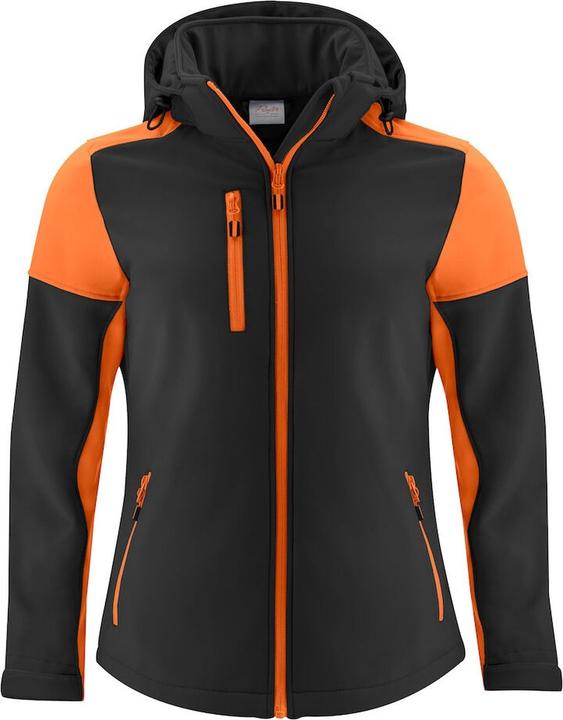 Sharp Printer Prime Softshell Jas dames zwart/oranje - maat XXL (XXL)