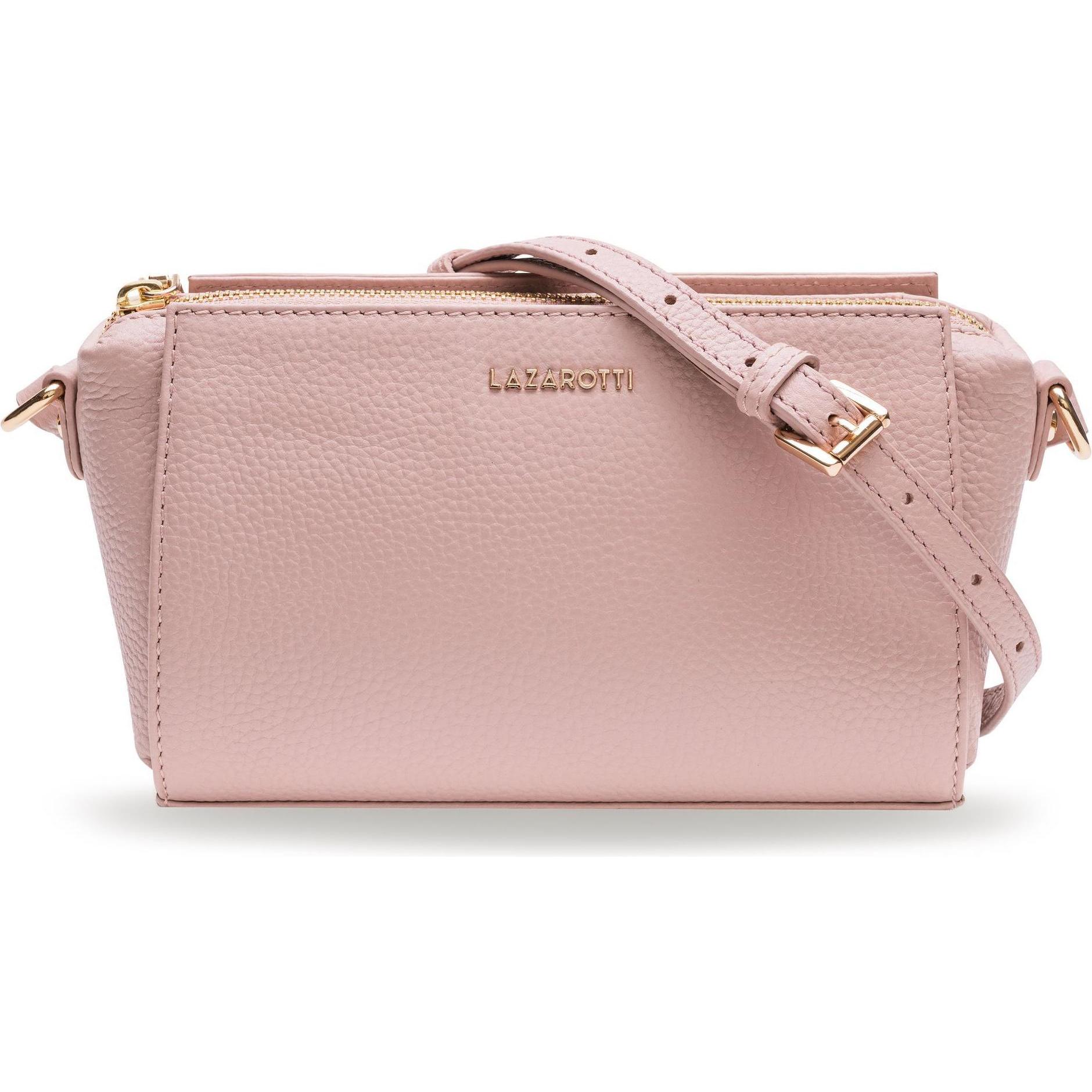Lazarotti, Handtasche, Bologna Leather Umhängetasche Leder 20 cm, Rosa