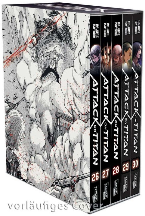 Actual product image Attack on Titan, Bände 26-30 im Sammelschuber mit Extra (German, Hajime Isayama, 2020)
