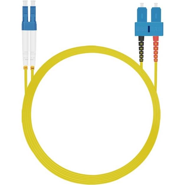 Thumbnail - Helos LWL Patchkabel 9/125µm OS2 LC/SC 0,5m SC Duplex Stecker/LC Duplex Stecker, gelb (CAT6, 0.50 m), Netzwerkkabel