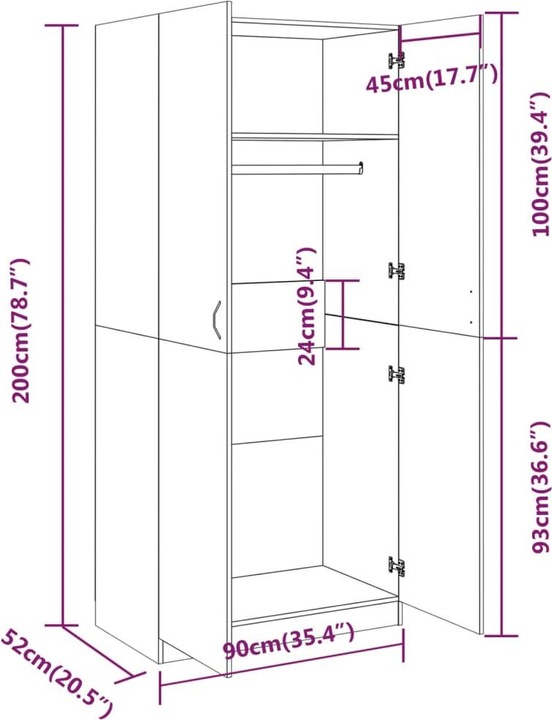 Immagine prodotto VidaXL Aylmar (90 x 52 x 200 cm)