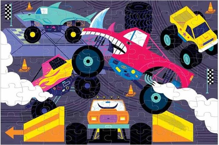 Produktbild Mudpuppy Glow in Dark Puzzle, Monster Trucks 100 pcs (100 Teile)