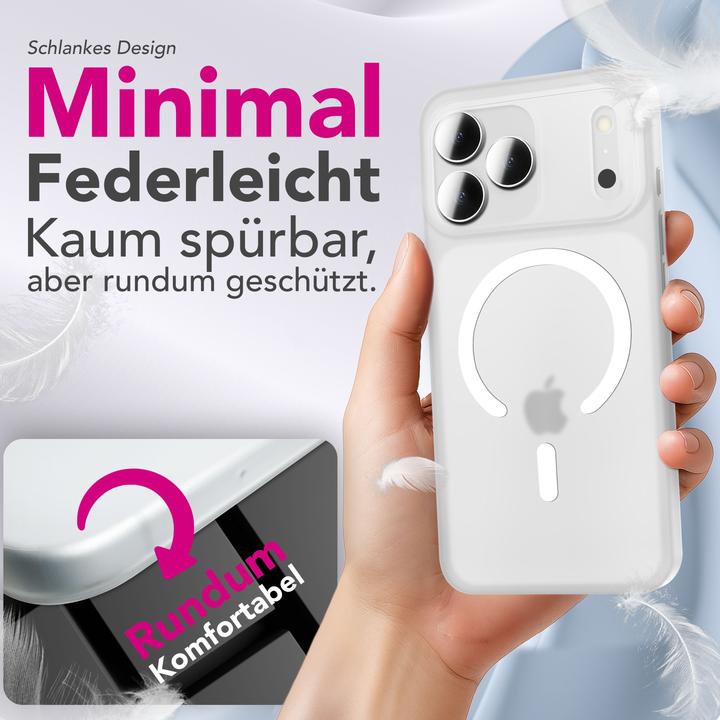 Image du produit Nalia MagSafe Cover "Thinix Glow" - 0,3mm Extrem Dünn, Leuchtender Magnet Ring - Ultra-Slim Hard Case (Apple iPhone 17 Pro Max)