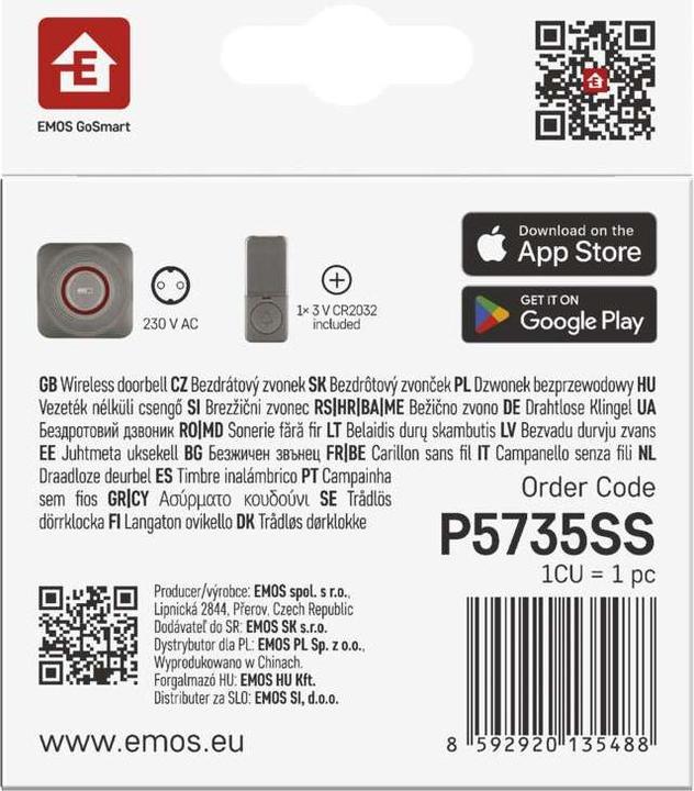 Energie-Label Emos Türklingel P5735SS (Funk)