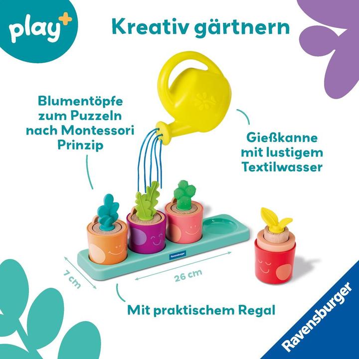 Produktbild Ravensburger Play+ Puzzle- & Spiel-Set: Meine kleinen Pflanzen – Kinderpuzzle, Pretend Play Set