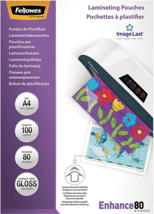 Produktbild Fellowes Enhance 80 (A4, 100 Stk., 80 µm)