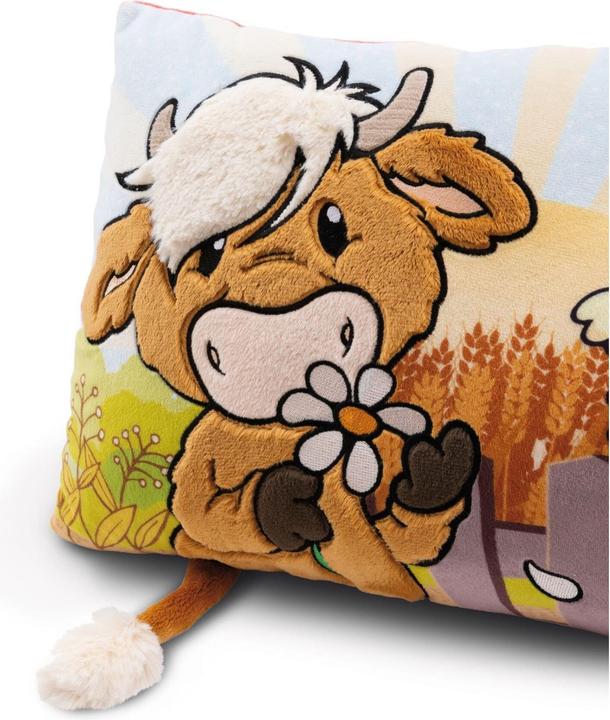 Actual product image NICI 61120 Cushion Highland cattle McMooray & chick Eggwina 43x25 (25 x 43 cm)