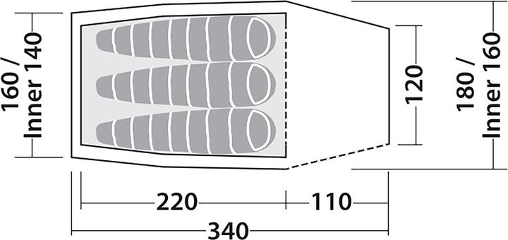 Actual product image Robens Sprinter 3 Lw (Dome tent, 2.20 kg, 3 persons)