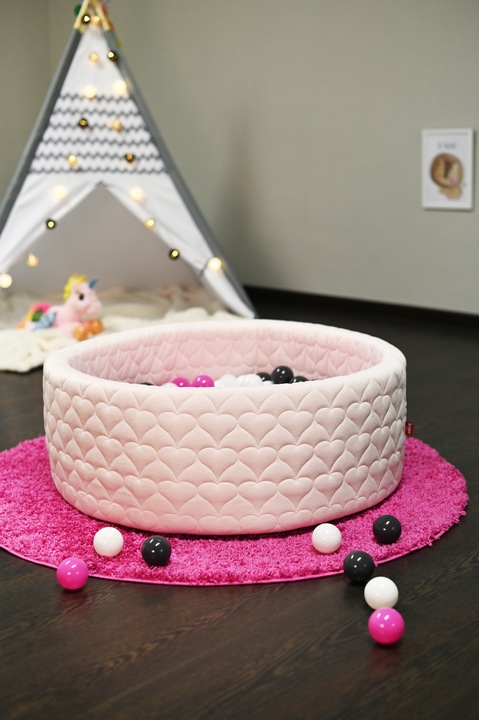 Actual product image Knorrtoys Ball pool soft - "Cosy heart rose" - 300 balls cream/grey/rose (approx. 6cm diameter)