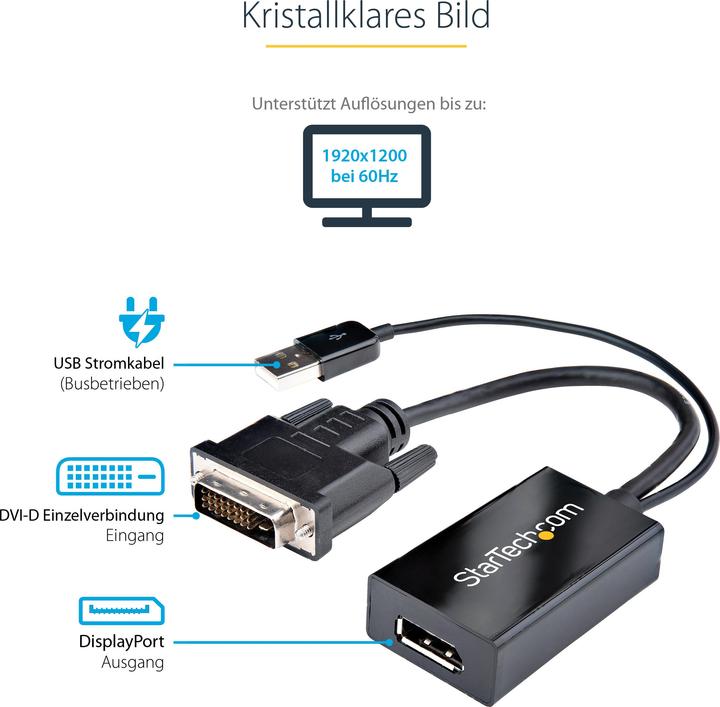 Produktbild StarTech Dvi To Displayport Adapter (DVI, 5.80 cm)
