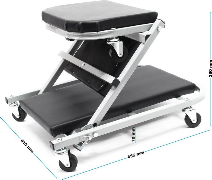 Image du produit Wiltec Montageliege 92x42x15cm 150kg Werkstattsitz Werkstatthocker Rollbrett