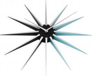 Actual product image Nextime klok 3051bl Nova, Ø50 cm, Wall, Black/ Blue (50 cm)