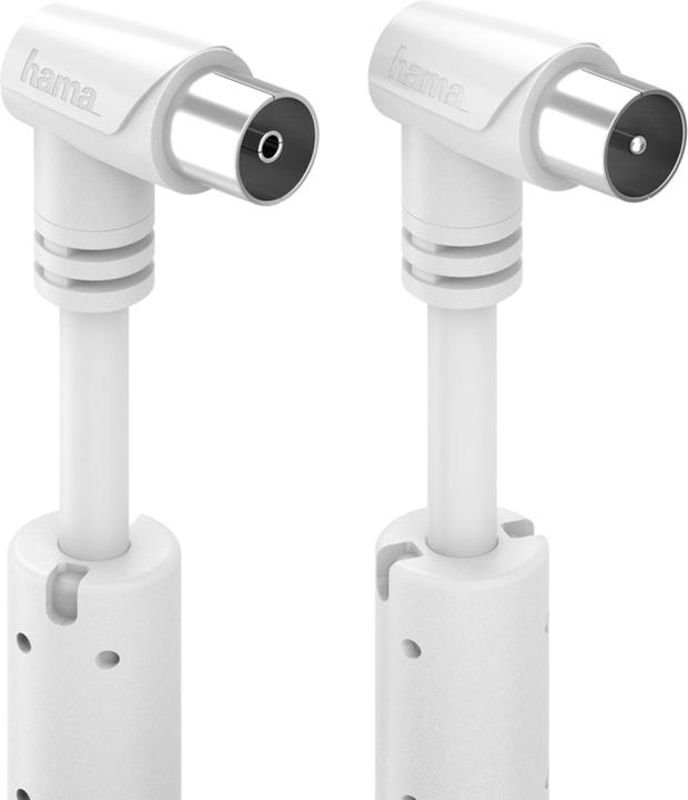 Produktbild Hama Antennen-Kabel, Koax-Stecker - Koax-Kupplung, 90°, 1,5 m, 90 dB (90 dB, Antennenkabel)
