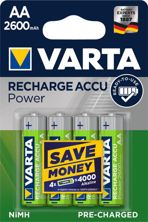 Produktbild Varta Recharge Accu Power (4 Stk., AA, 2600 mAh)