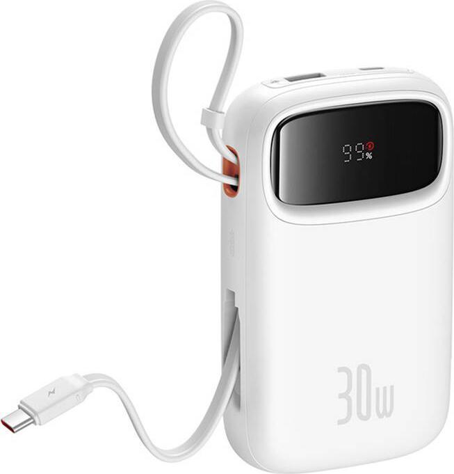 Actual product image Baseus QPow 2 10000mAh 30W powerbank (white) (10000 mAh, 30 W, 37 Wh)