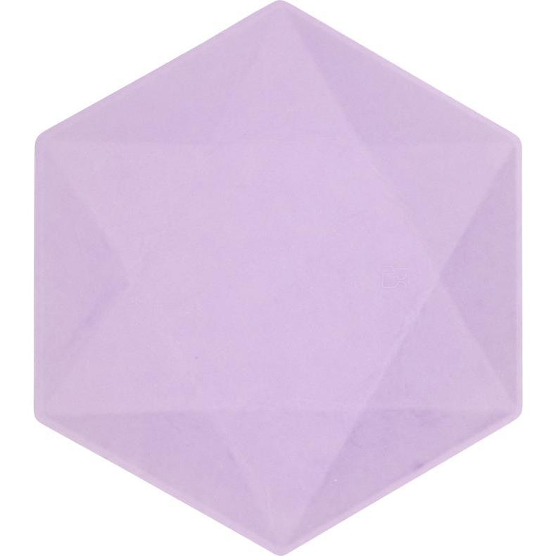 Amscan, Einweggeschirr, Teller Maxi Vert Decor sechseckig lavendel (6 x)