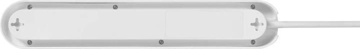 Actual product image Sygonix SY-4755368 Multiple socket outlet with switch White Grey earthing contact 1 pc. (5 x, CEE 7/3, 1.40 m)