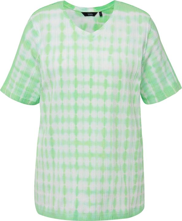 Immagine prodotto Ulla Popken T-shirt con texture, stampa batik, scollo a V e mezze maniche (42, 44)