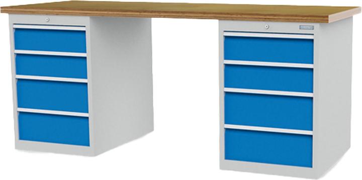 Bedrunka & hirth Reihenwerkbank Breite 2.000 mm stufenlos höhenverstellbar BxT 2.000x750 mm -