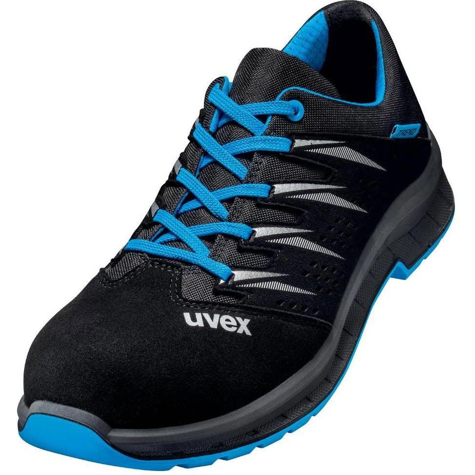 Uvex Safety, Sicherheitsschuhe, 6937343 Sicherheitshalbschuh S1P Schuhgrösse (EU): 43 Blau, Schwarz 1 Paar (S1P, 43)