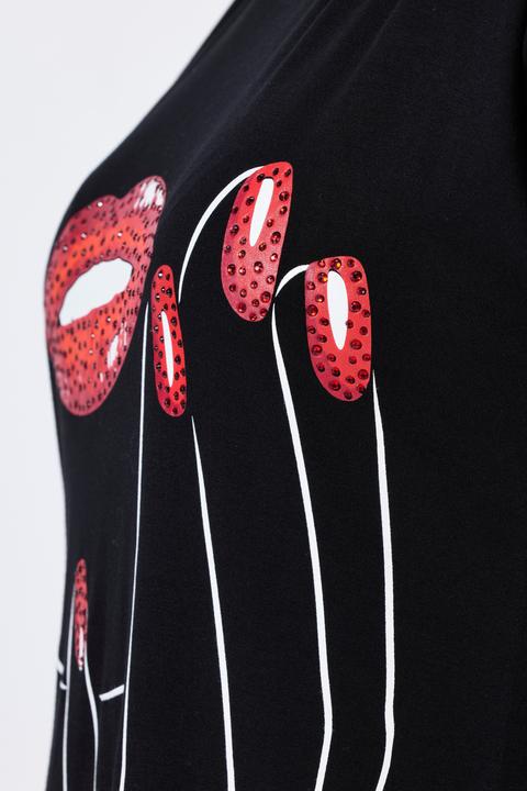 Produktbild Miamoda T-Shirt, A-Linie, Kussmund-Motiv (48)