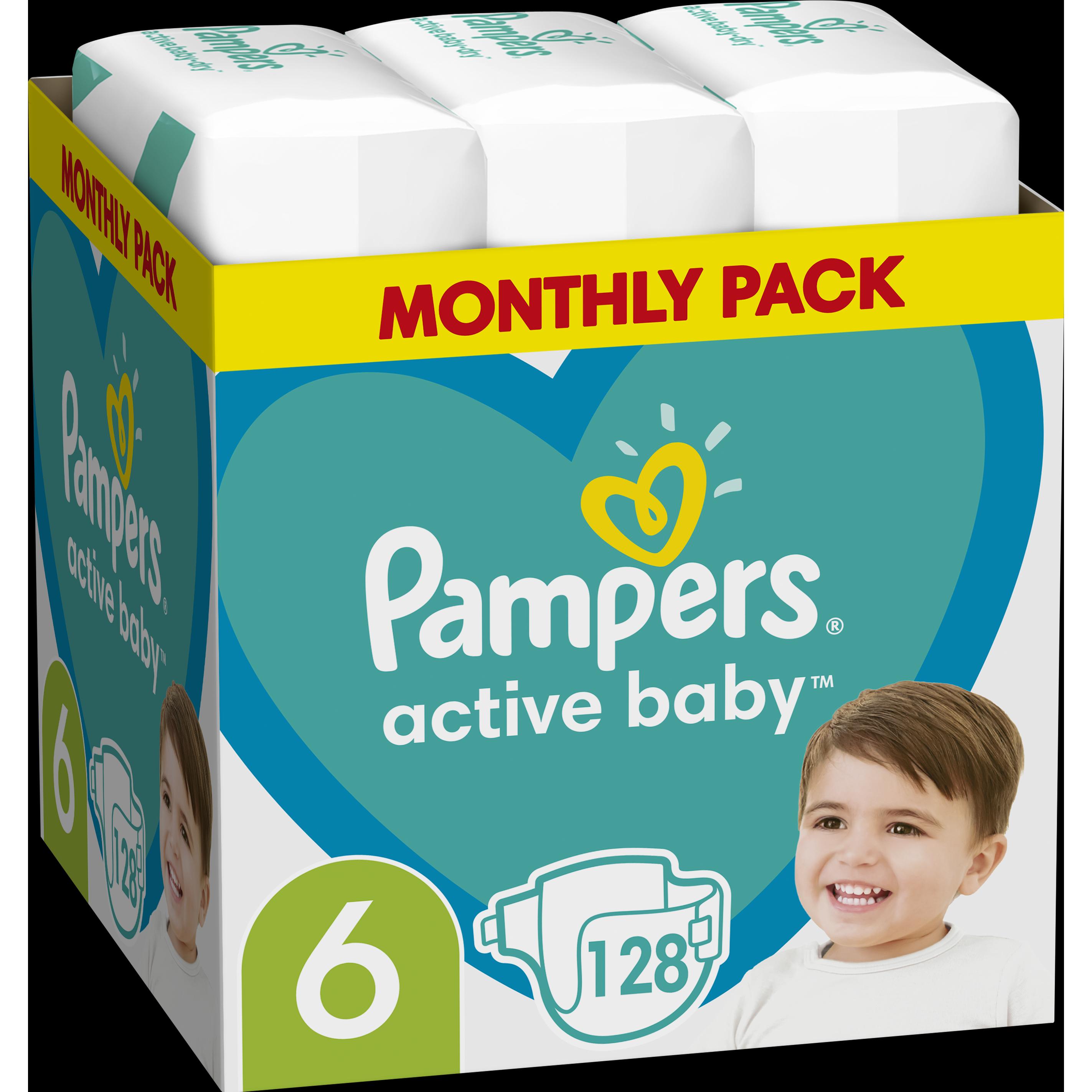 Pampers Active Baby (Gr. 6, Monatsbox, 128 Stück)
