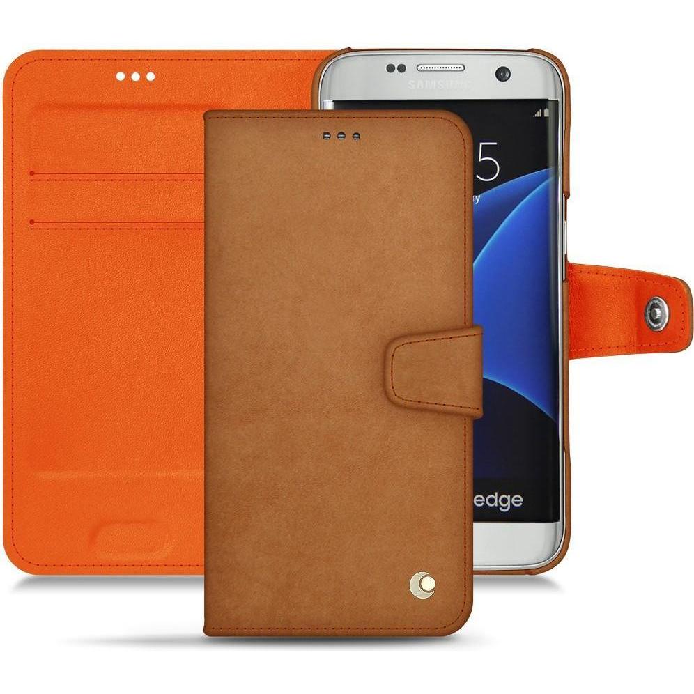Noreve Lederschutzhülle Wallet (Samsung Galaxy S7 Edge), Smartphone Hülle, Orange