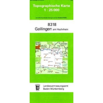 Topographische Karten BW.8318 Gailingen, Landkarte