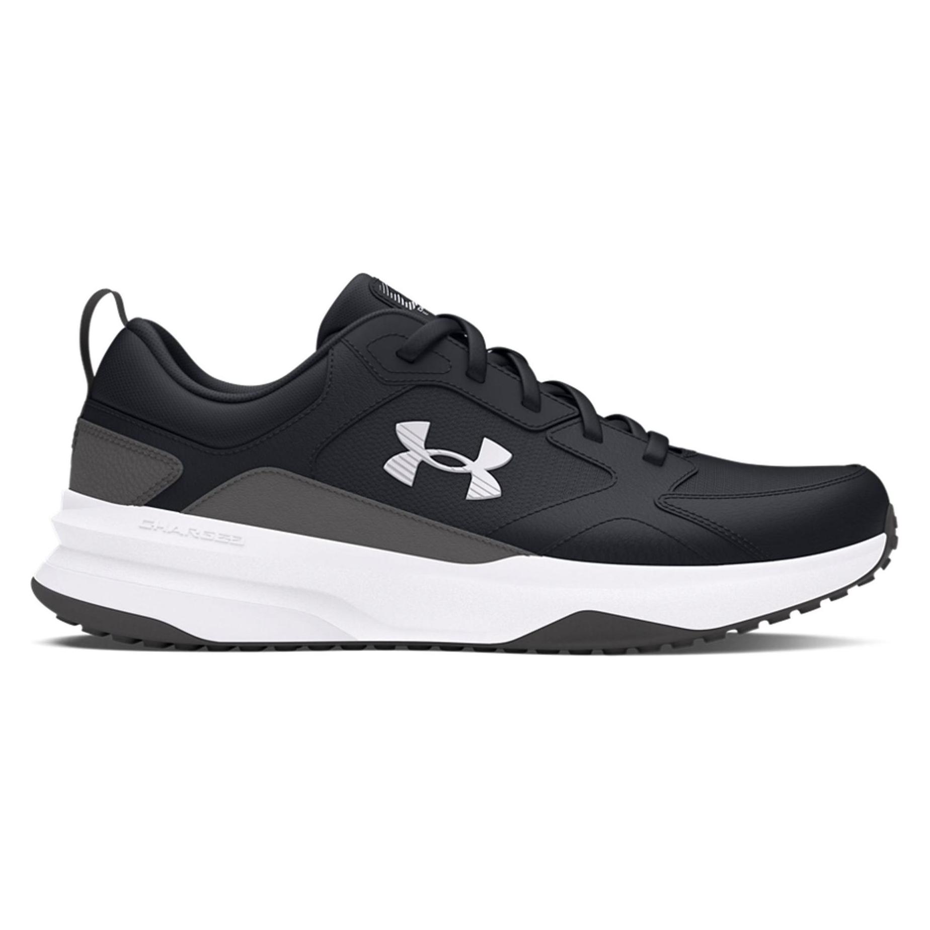 Under Armour, Herren, Hallenschuhe, Charged Edge-Blk (42), Grau, Weiss, Schwarz