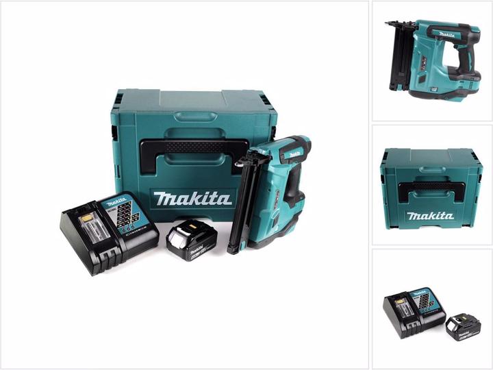 Actual product image Makita DBN 500 RG1J Battery upsetting nailer 15-50 mm 90° 18 V with 1x 6.0 Ah battery and charger in MakP