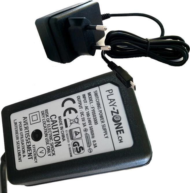 Play-Zone Netzteil AC/DC-Adapter 5V DC 3000mA microUSB