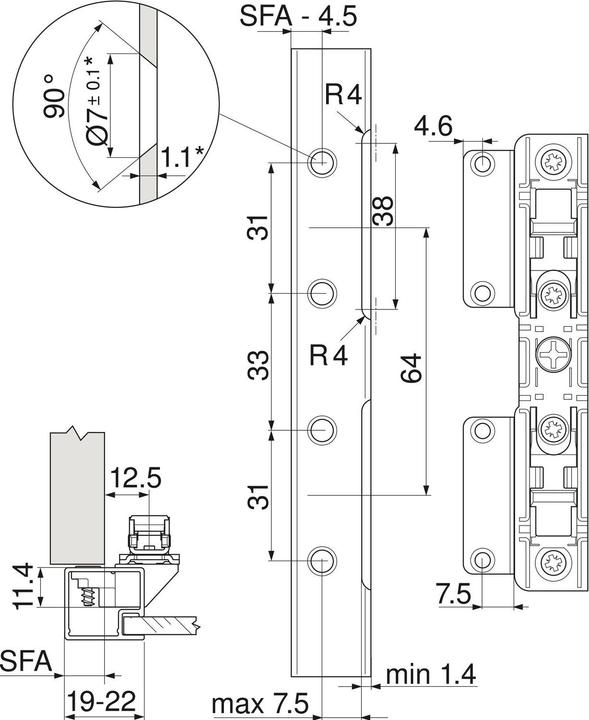 Immagine prodotto Blum 20S4200 NI sist.ante rib. frontale legno