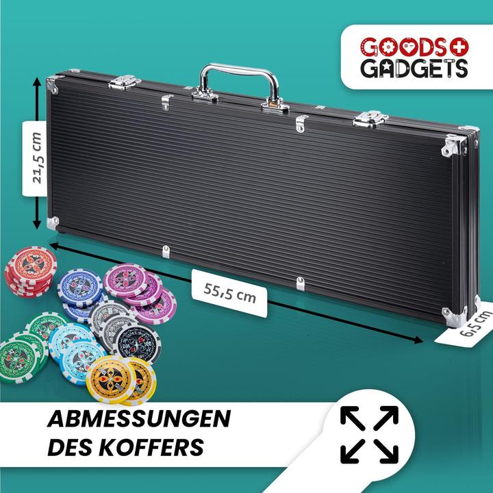 Immagine prodotto Goods + Gadgets Pokerkoffer Set mit 500 Chips