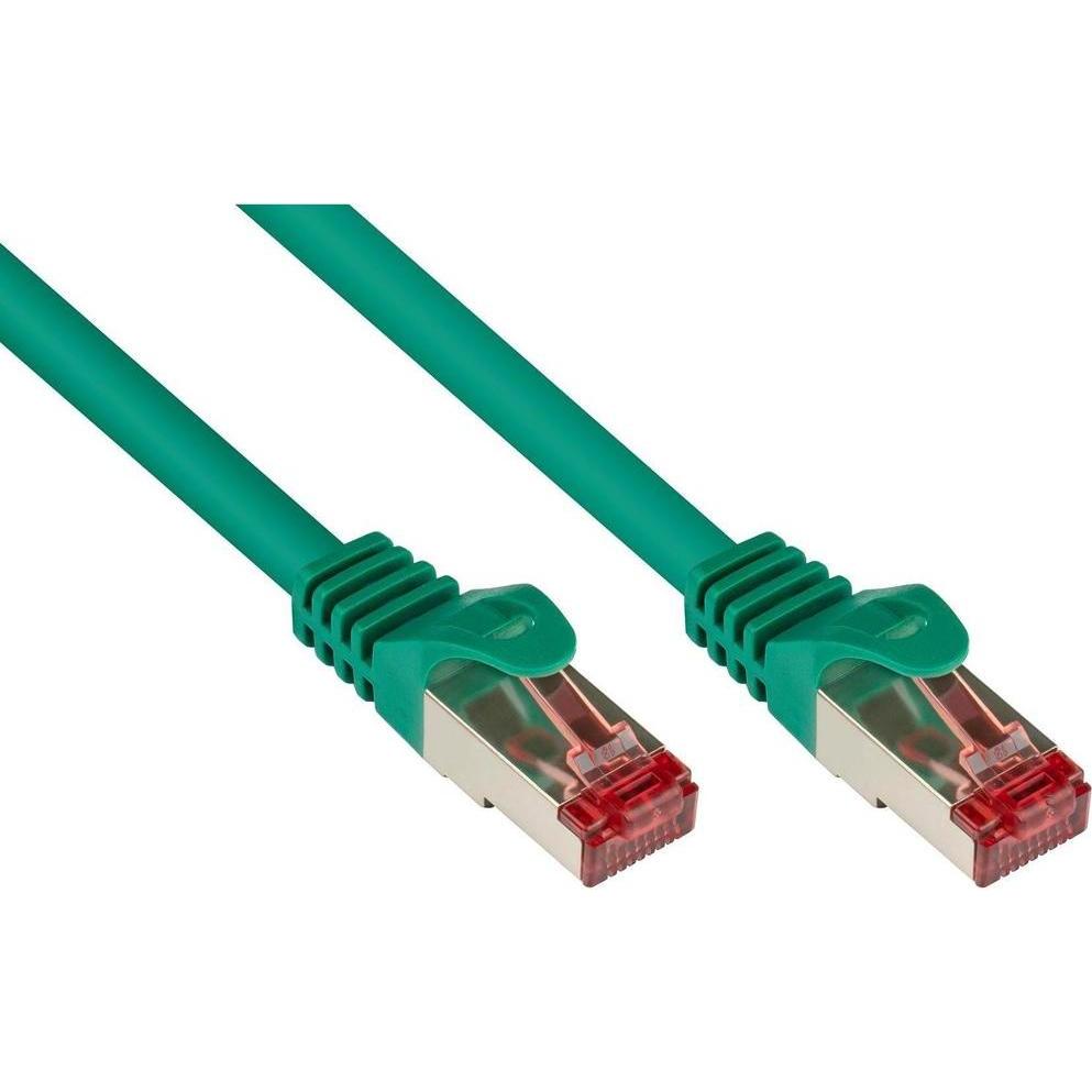 Good Connections RNS Patchkabel mit Rastnasenschutz, Cat. 6, S/FTP, PiMF, PVC, 250MHz, grün, 15m (S/FTP, CAT6, 15 m), Ne...
