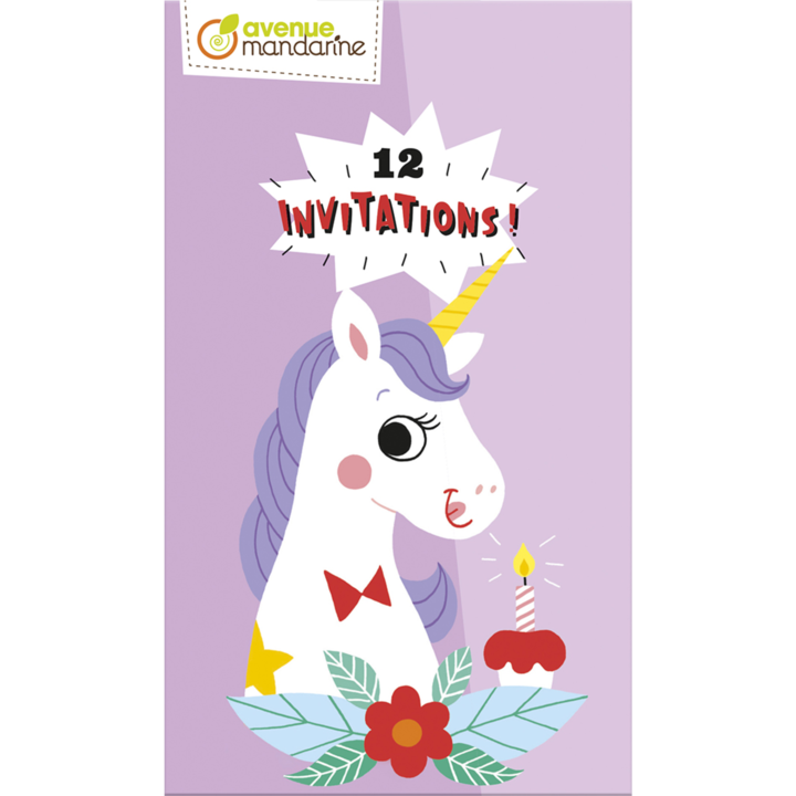 Immagine prodotto Avenue Mandarine Biglietto d'invito Unicorno 17 x 10 cm (12 pz.)