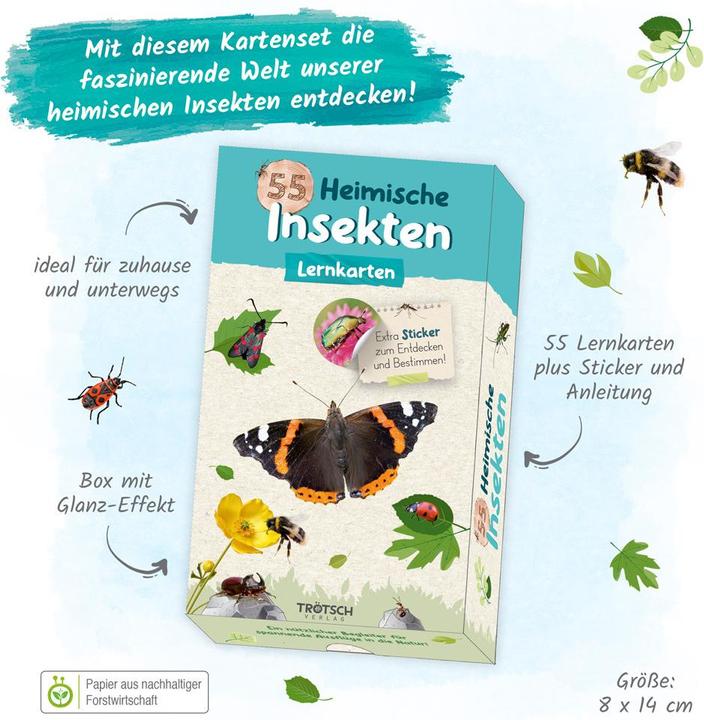 Actual product image 55 flashcards native insects