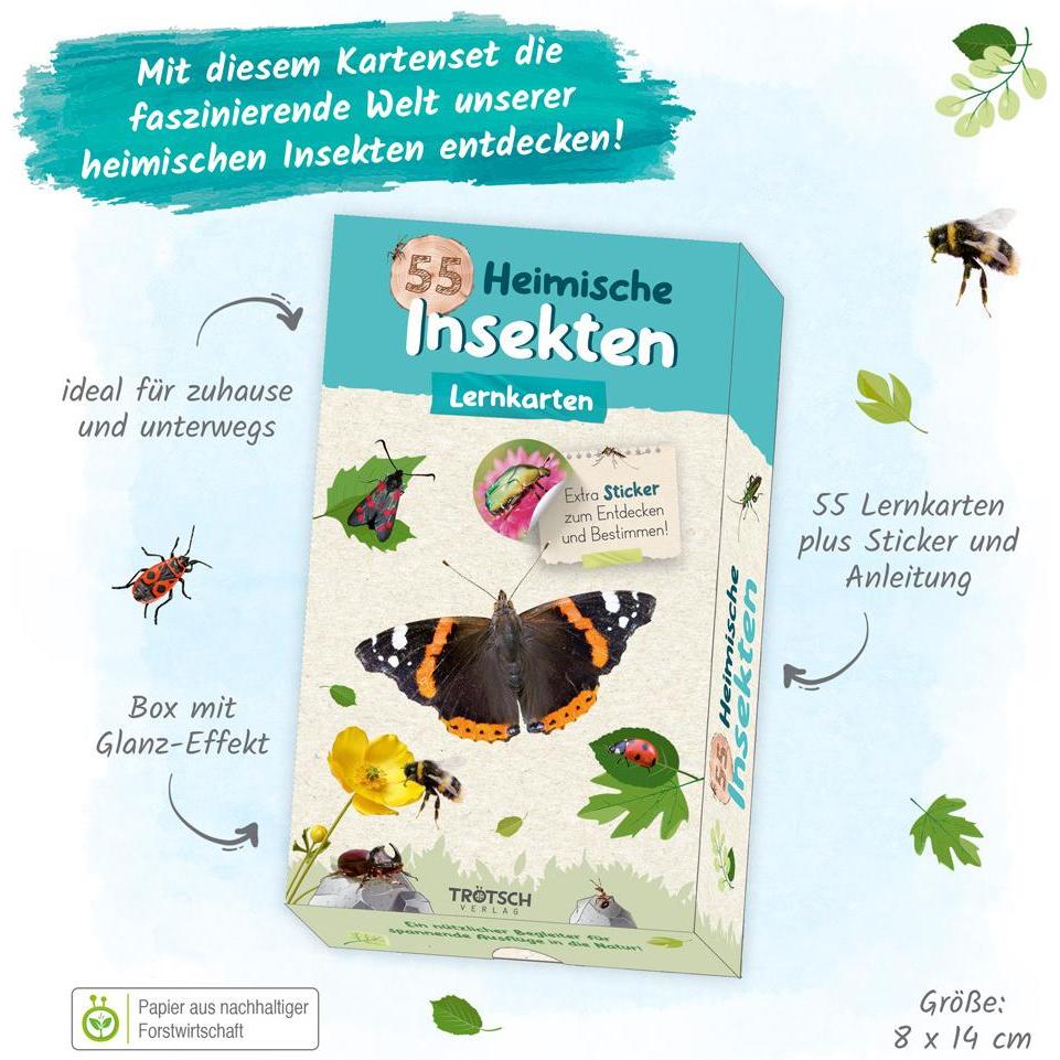 Thumbnail - Trötsch 55 Lernkarten Heimische Insekte (Deutsch)